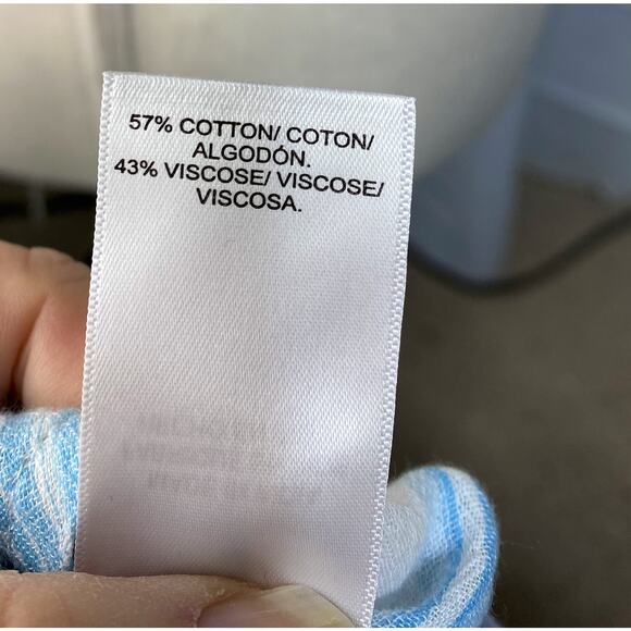 Lucky Brand Blue Striped Henley 1/2 Button Shirt Size M EUC - Picture 5 of 5